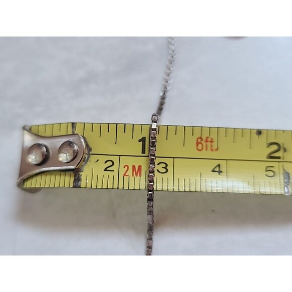 Extra Long 925 Sterling Silver Box Chain Necklace Vintage Italy - Picture 9 of 10